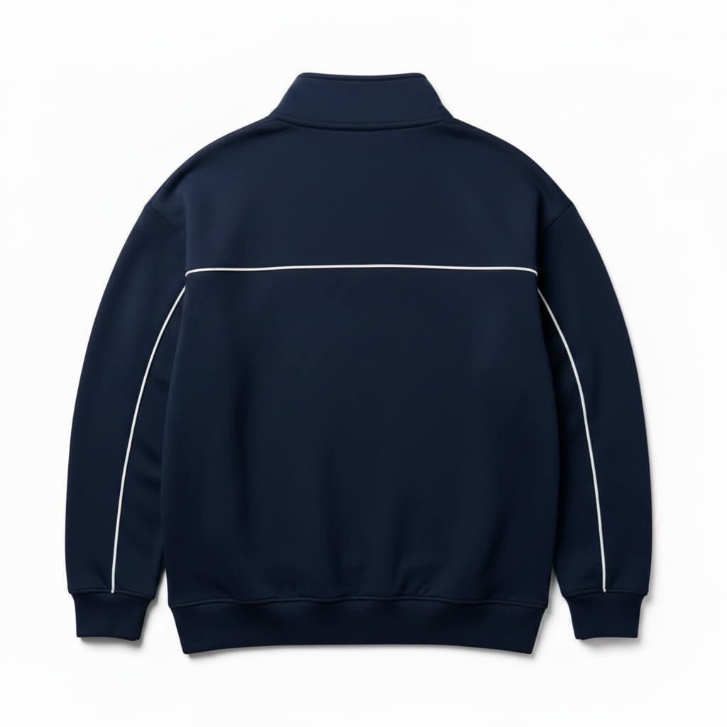 Real Madrid EST 1902 Printed Half Zip Long Sleeve Sweatshirt