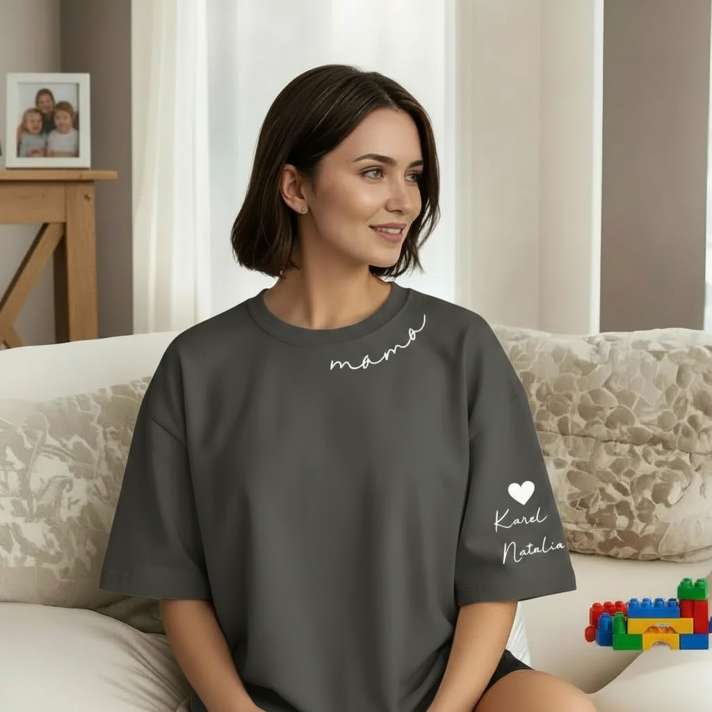 Custom Mama Sweatshirt with Kids' Names on Sleeve - Personalized Mother’s Day Gift