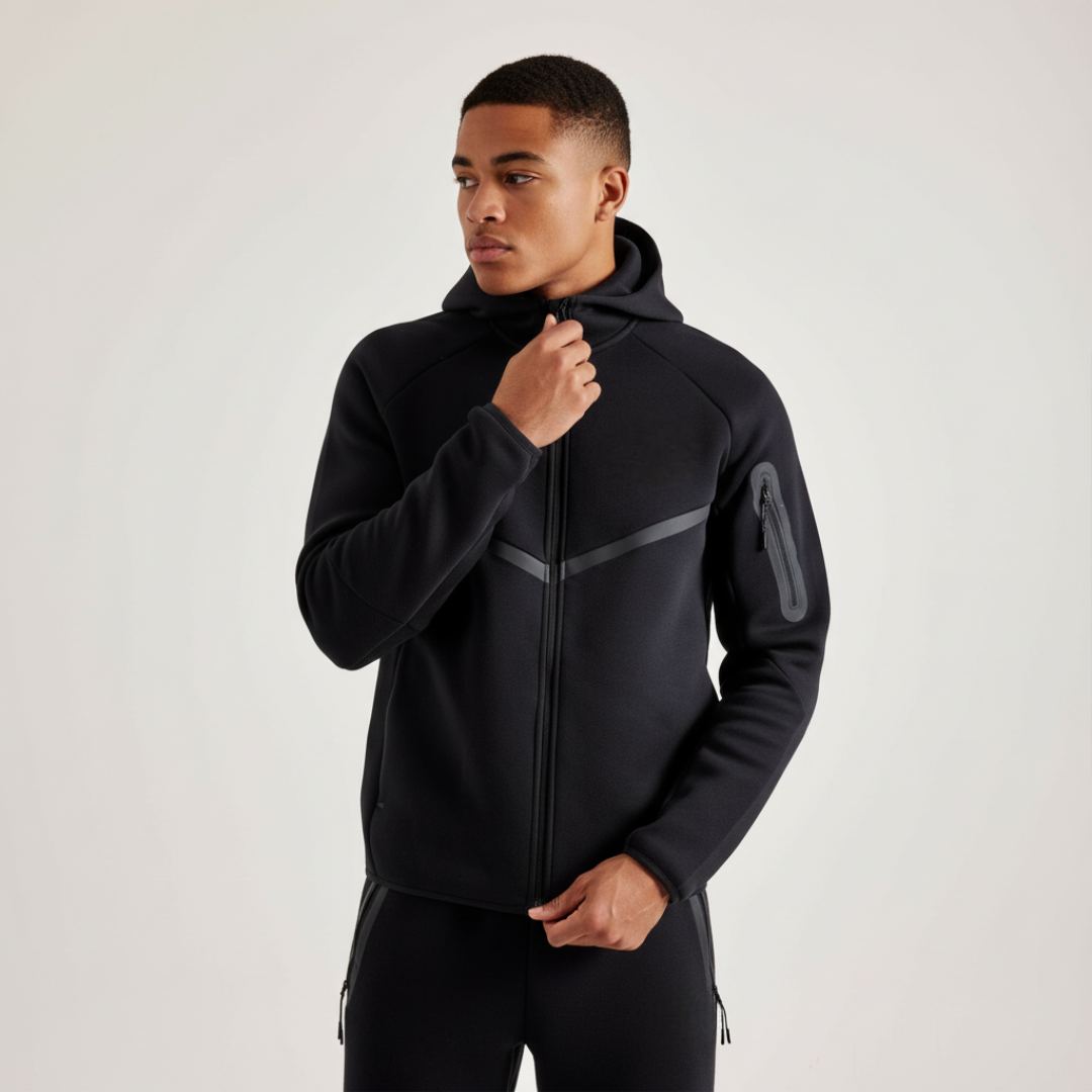 Full Zip Hooded Fleece Jacket For Men