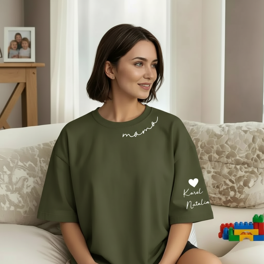 Custom Mama Sweatshirt with Kids' Names on Sleeve - Personalized Mother’s Day Gift