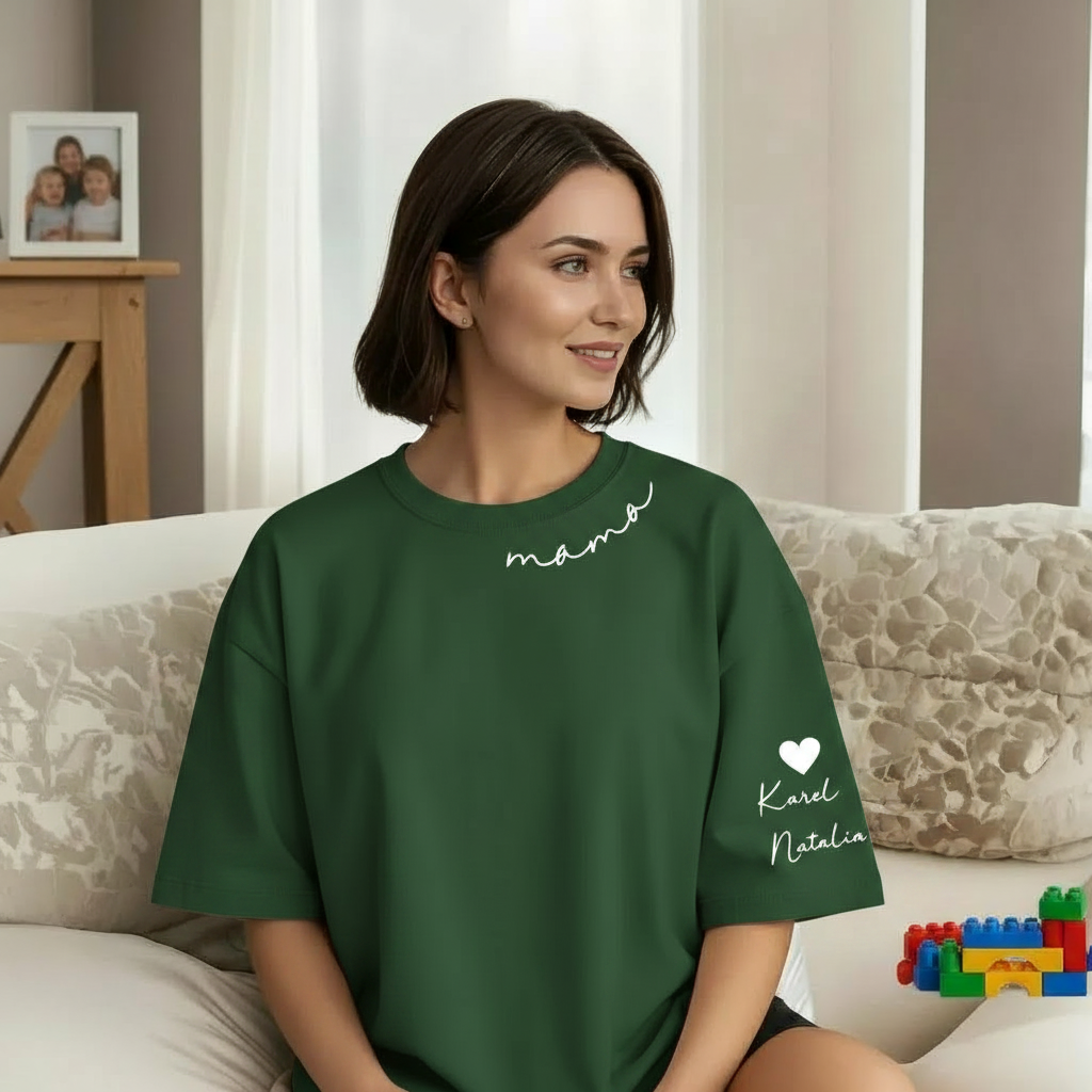 Custom Mama Sweatshirt with Kids' Names on Sleeve - Personalized Mother’s Day Gift
