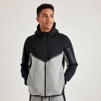 Full Zip Hooded Fleece Jacket For Men