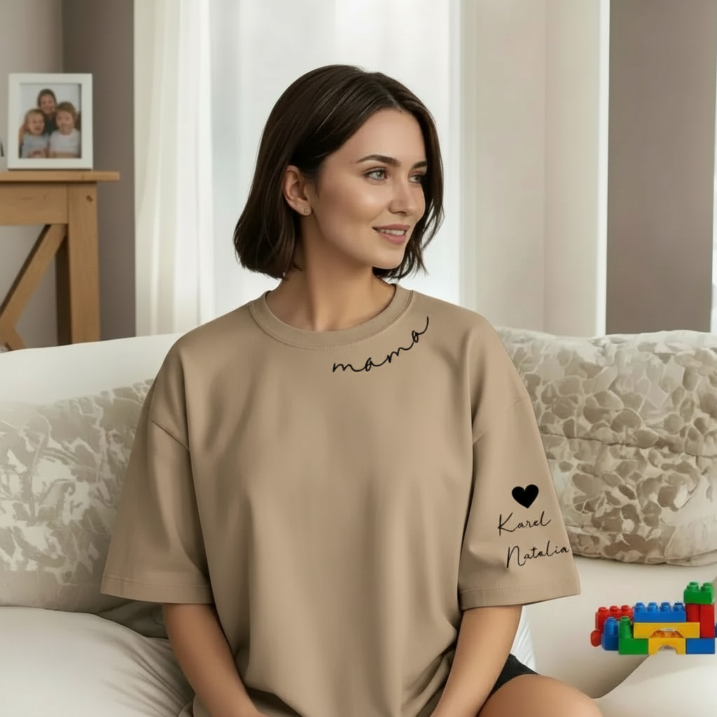 Custom Mama Sweatshirt with Kids' Names on Sleeve - Personalized Mother’s Day Gift