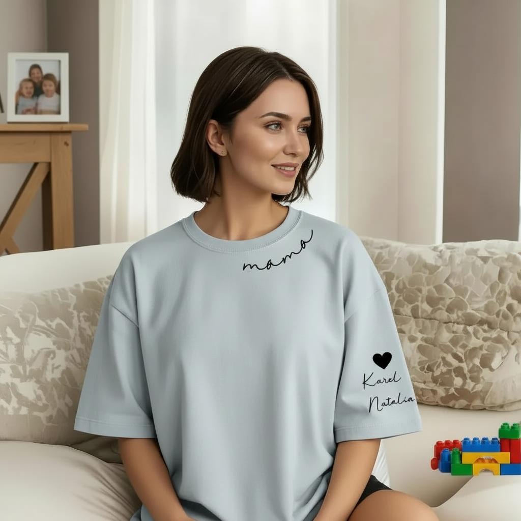 Custom Mama Sweatshirt with Kids' Names on Sleeve - Personalized Mother’s Day Gift