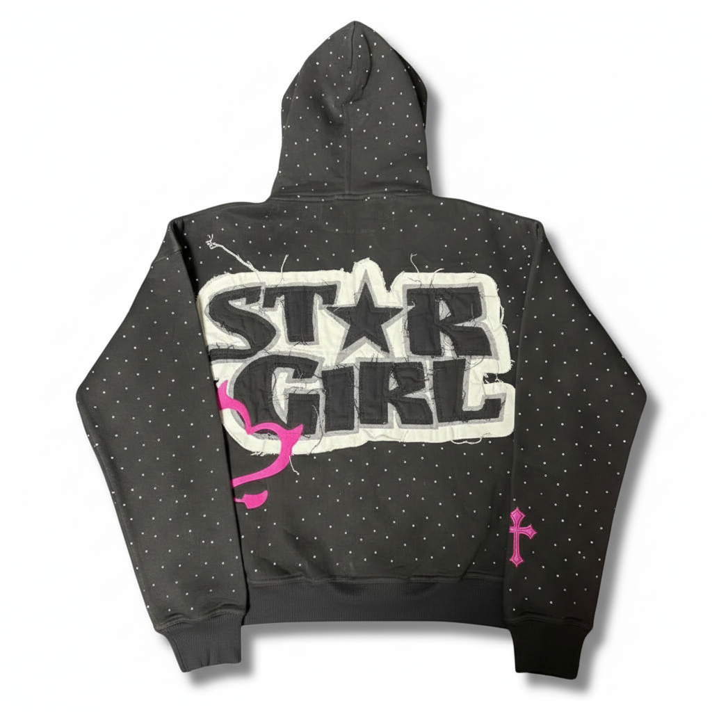 Cartoon Themed Graphic Zip Up Hoodie