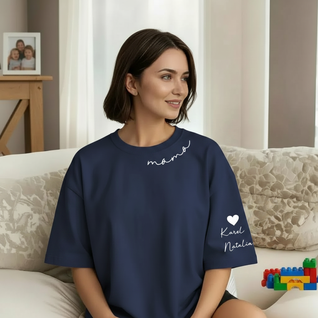 Custom Mama Sweatshirt with Kids' Names on Sleeve - Personalized Mother’s Day Gift