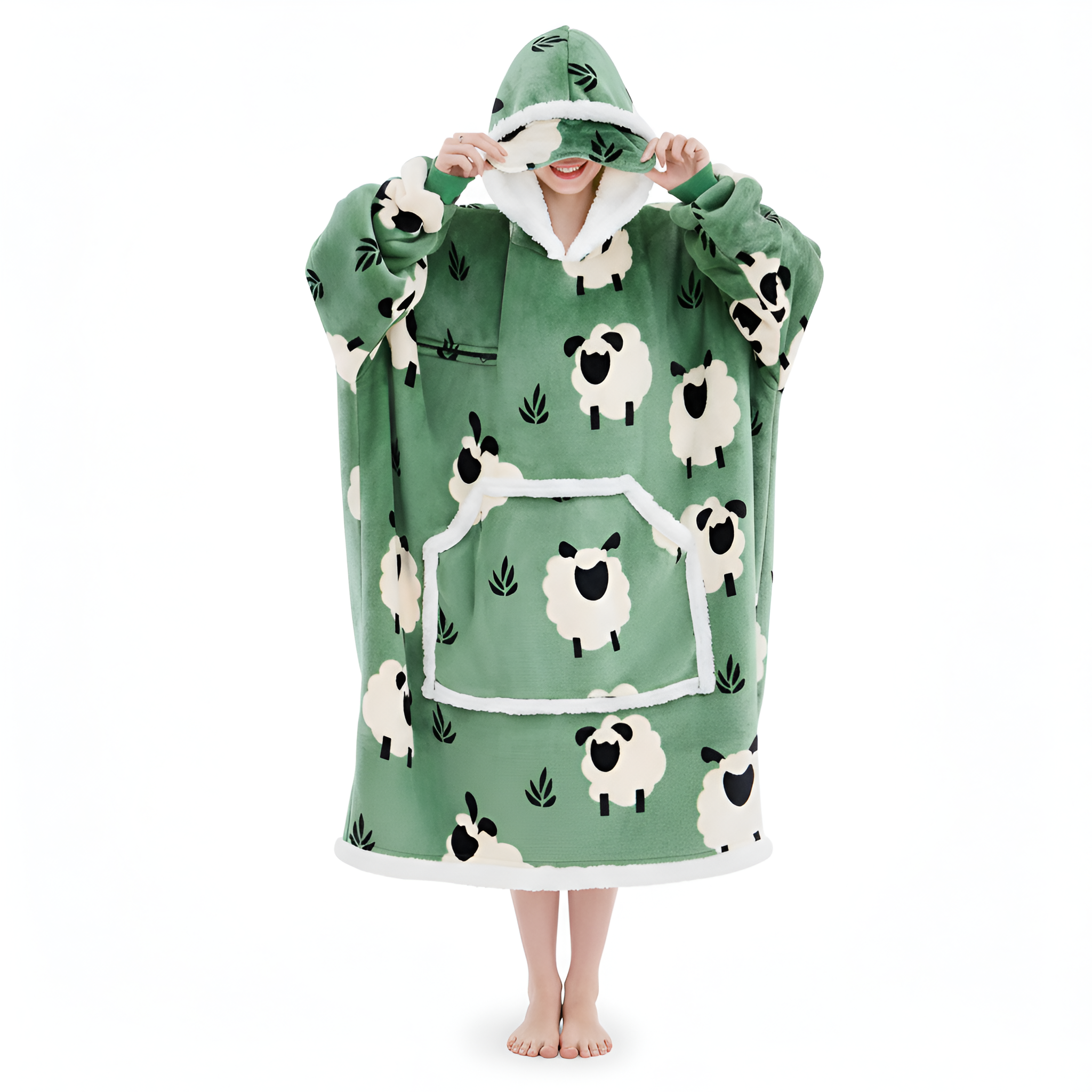 Cozy Oversized Sleep Blanket Hoodie With Built In Mask 
