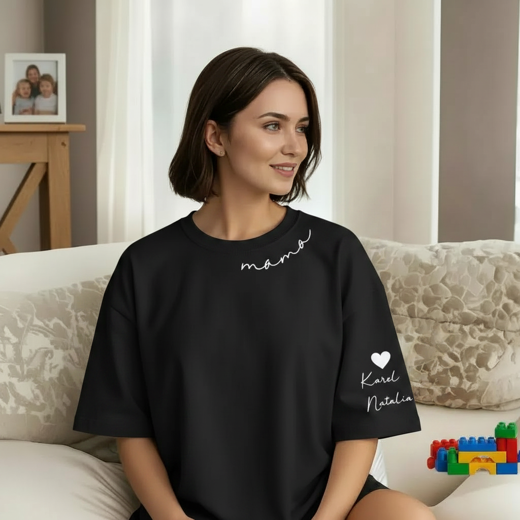 Custom Mama Sweatshirt with Kids' Names on Sleeve - Personalized Mother’s Day Gift