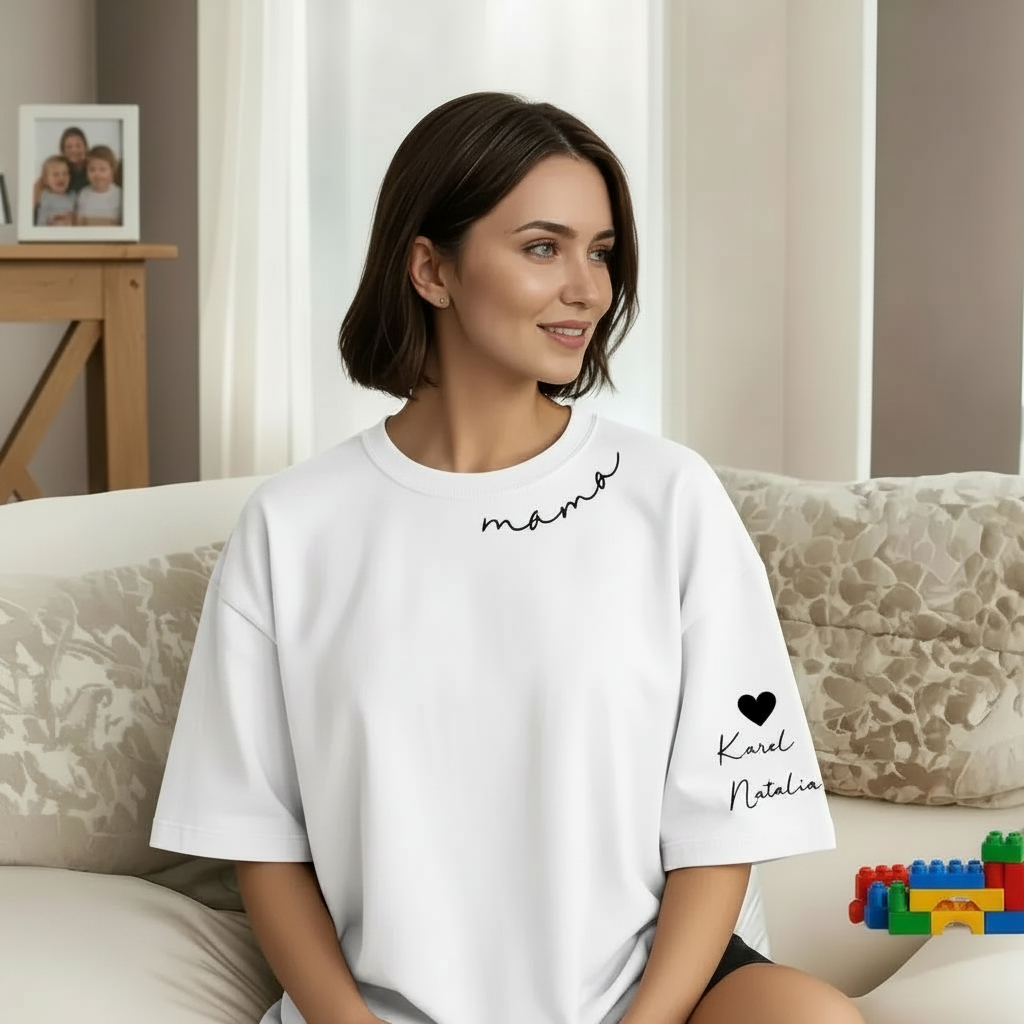 Custom Mama Sweatshirt with Kids' Names on Sleeve - Personalized Mother’s Day Gift