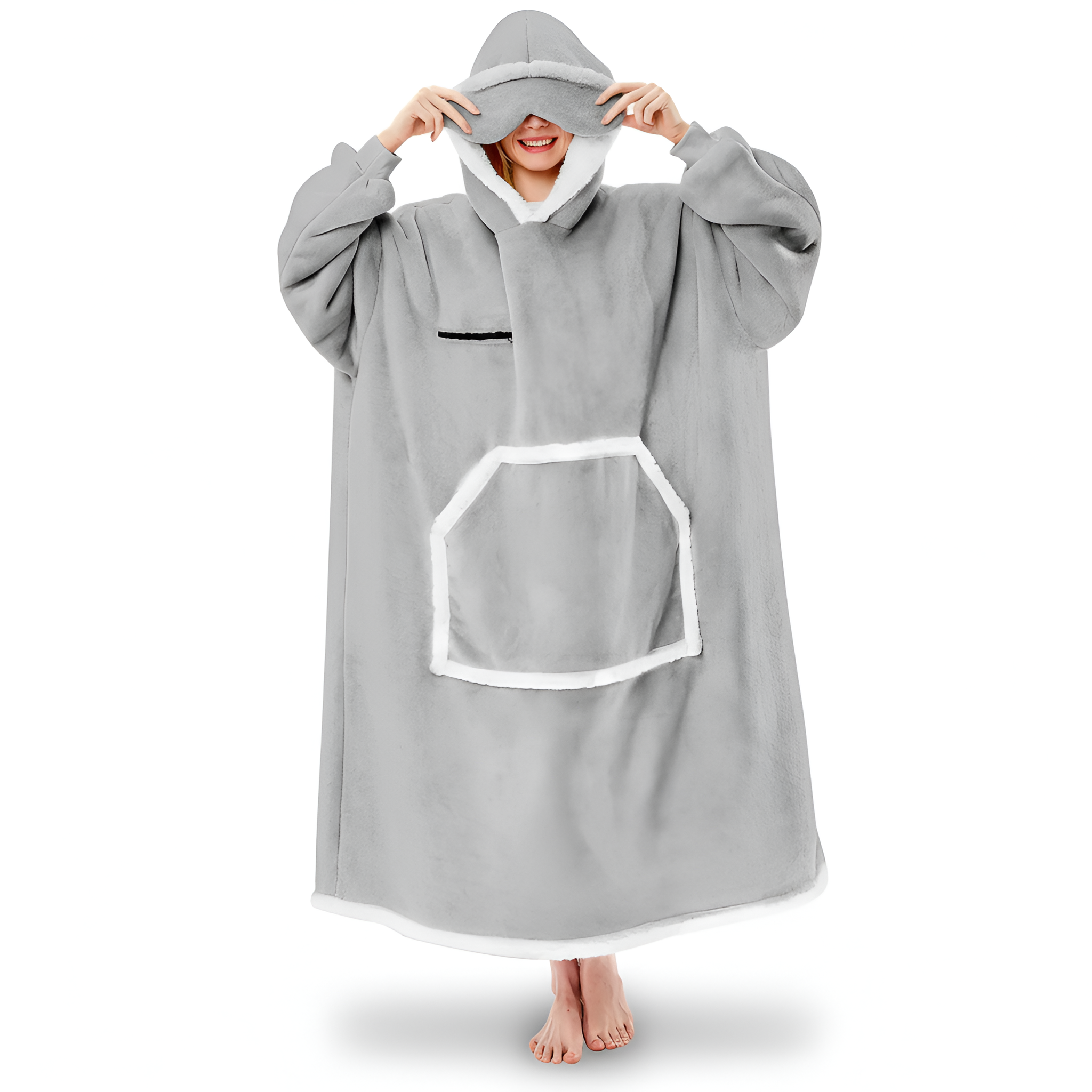 Cozy Oversized Sleep Blanket Hoodie With Built In Mask 