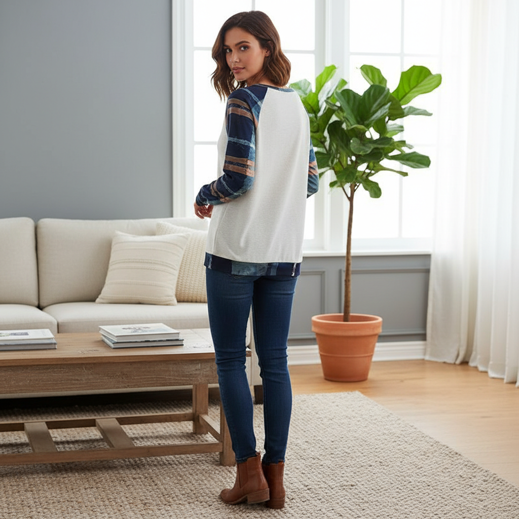 Casual Cow Graphic Color Block Sweatshirt