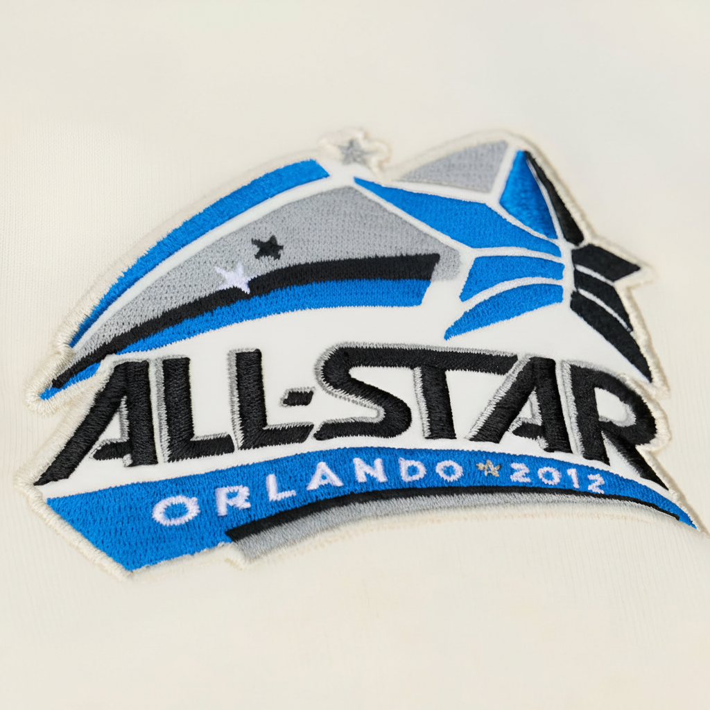 Men's Orlando Magic Mitchell & Ness Cream Hardwood Classics Chainstitch Premium Fleece Hoodie