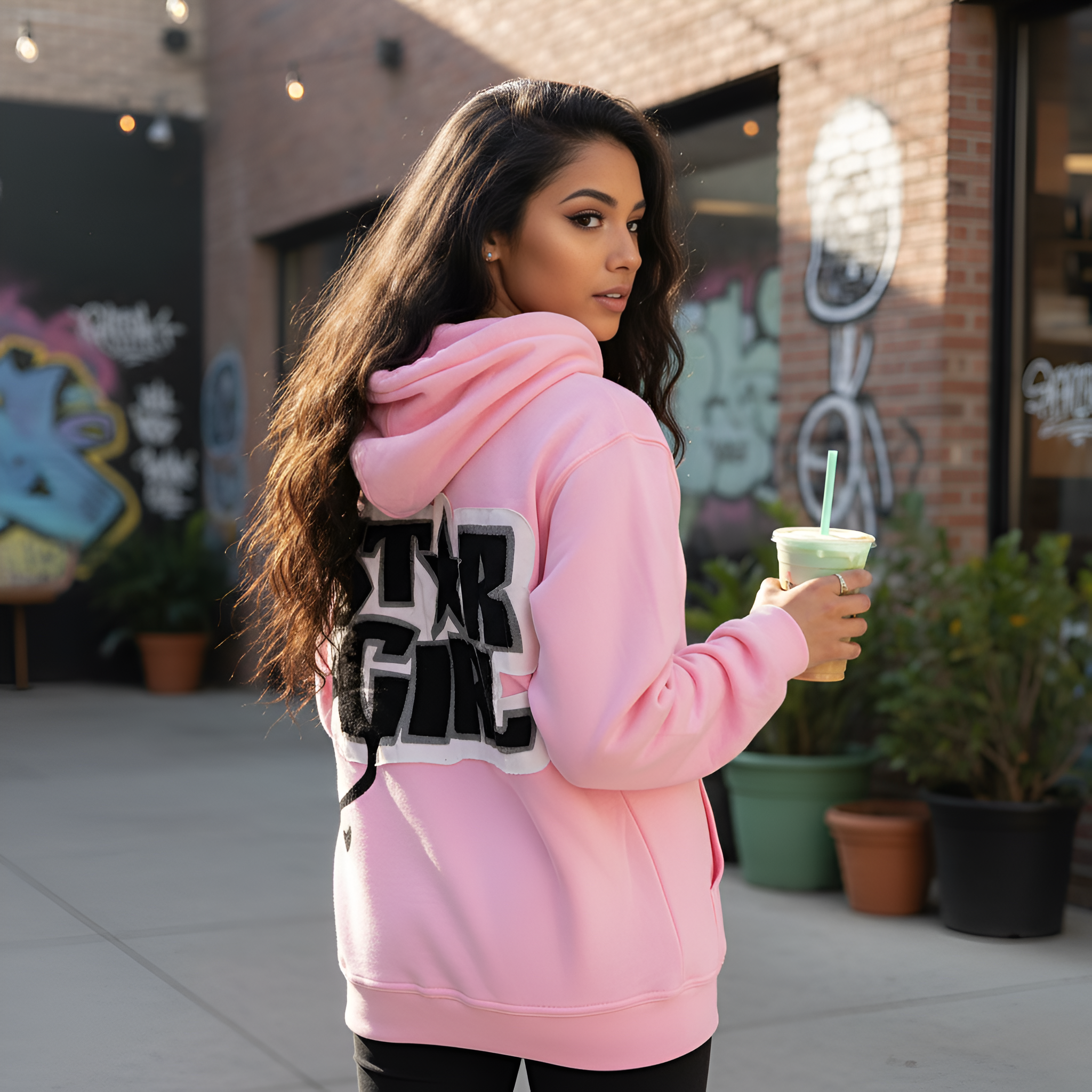 Cartoon Themed Graphic Zip Up Hoodie