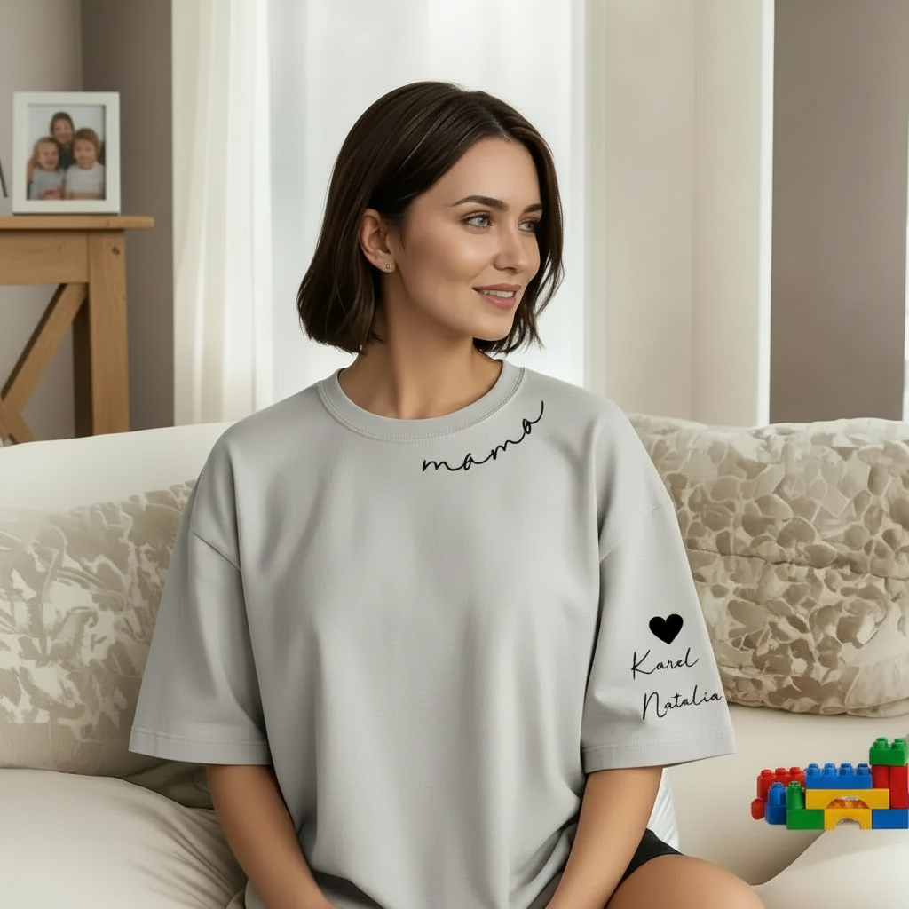 Custom Mama Sweatshirt with Kids' Names on Sleeve - Personalized Mother’s Day Gift