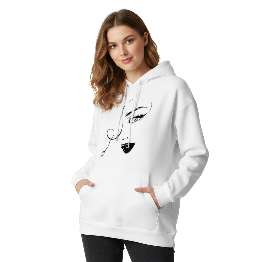 Winter Casual Hooded Knit Hoodie For Women