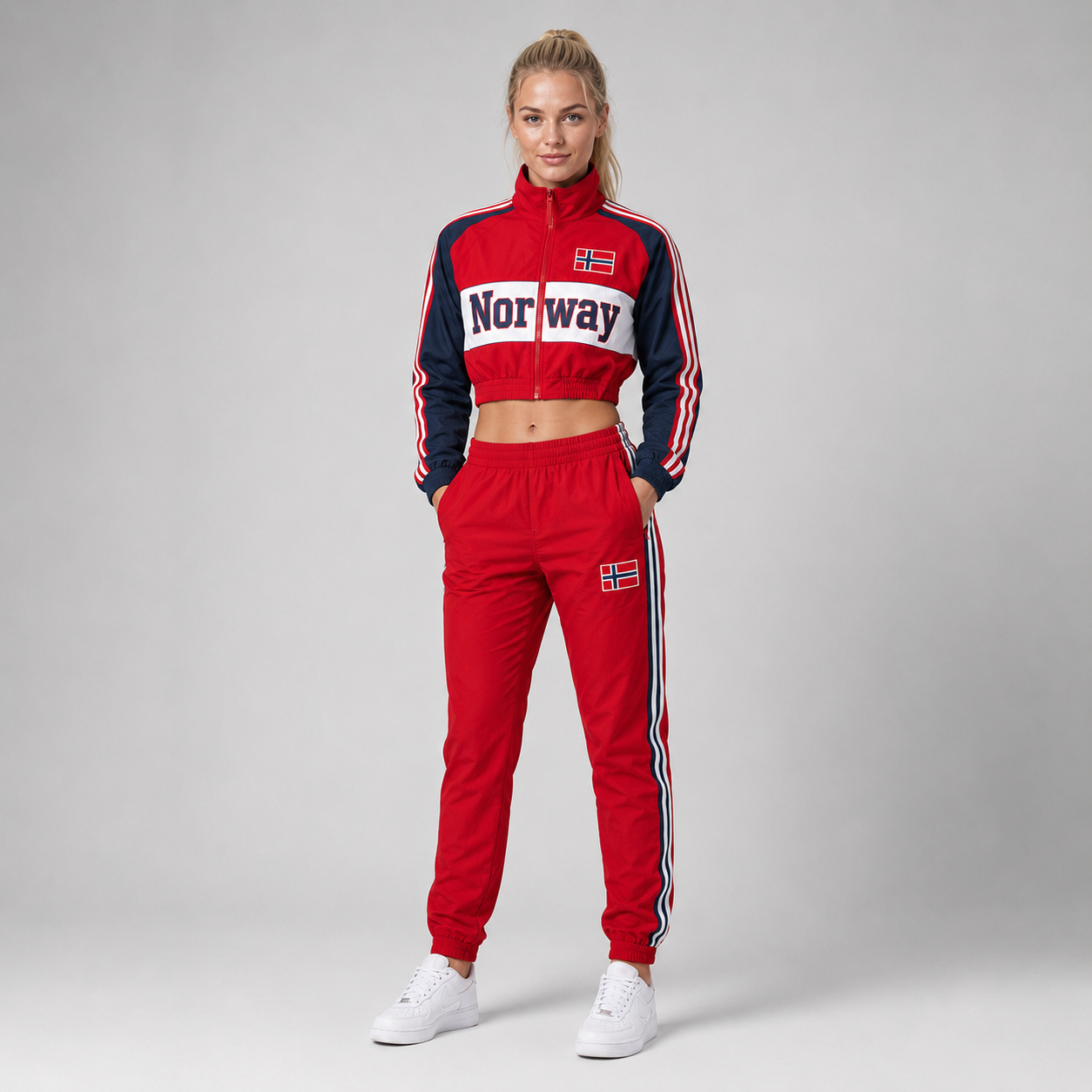 World Cup 2026 Themed Norway Football Fan Sweatshirt And Jogger Set