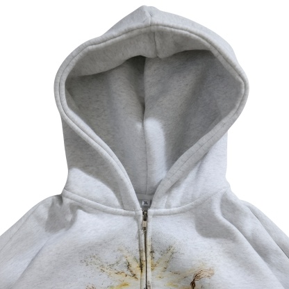 Zip Up Hoodie With Graphic Print