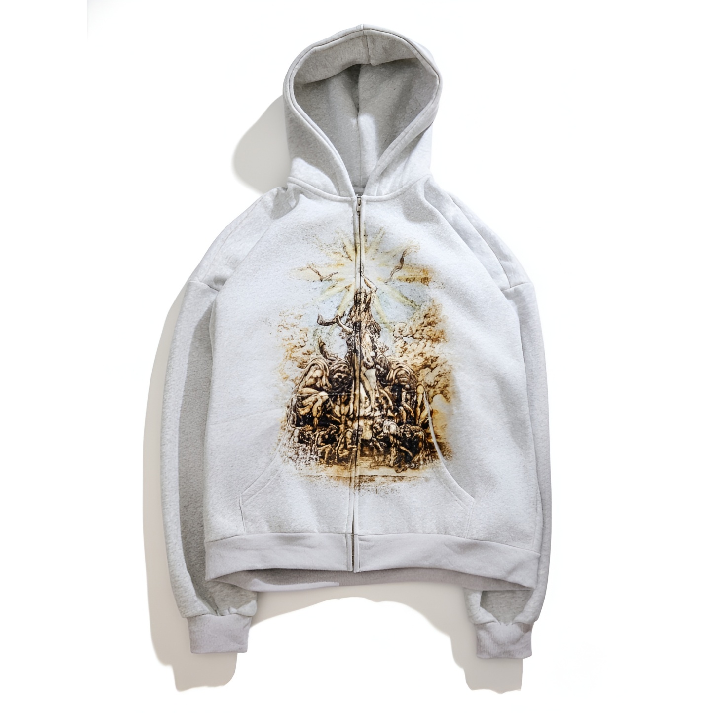 Zip Up Hoodie With Graphic Print
