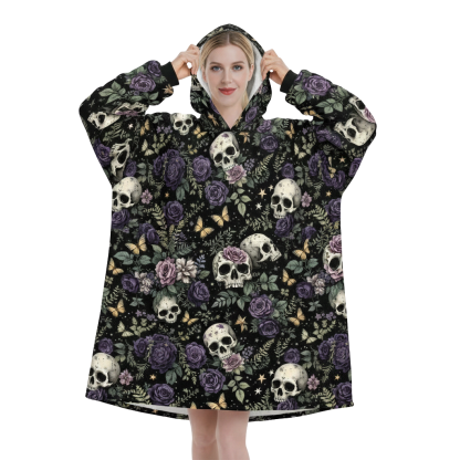 Black Witchy Black Wildflower Hooded Jumper