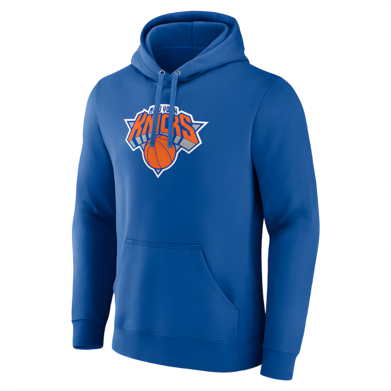 Men Royal New York Knicks Logo Pullover Hoodie