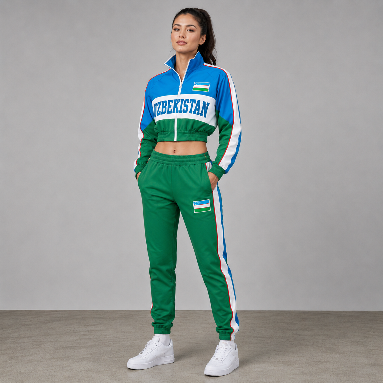 World Cup 2026 Themed Uzbekistan Football Fan Sweatshirt And Jogger Set