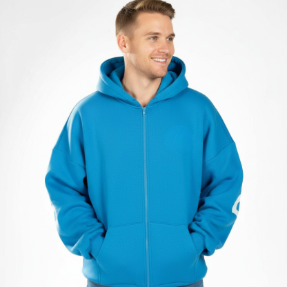 Essential Oversized Zip Up Hoodie With Hood