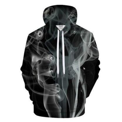 3D White Smoke Pattern Hoodie-My 3D Hoodie