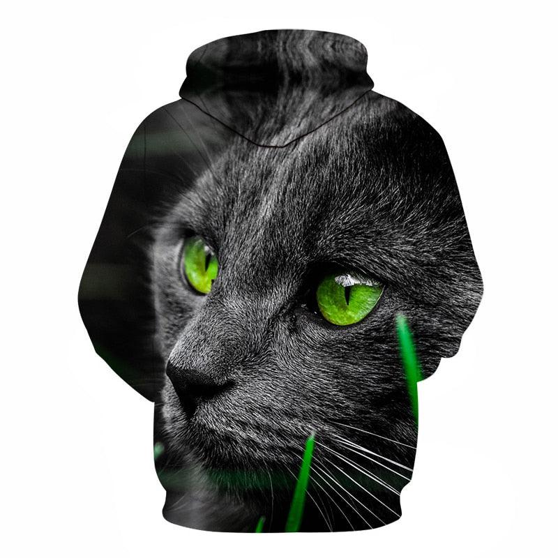 3D Black Cat Printed Hoodie-My 3D Hoodie