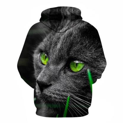 3D Black Cat Printed Hoodie-My 3D Hoodie
