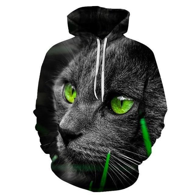 3D Black Cat Printed Hoodie-My 3D Hoodie