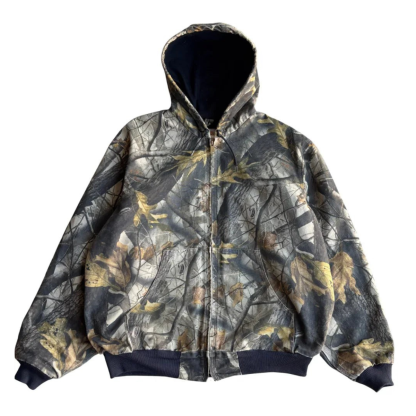 Washed Zip Up Hoodie Jacket for Men