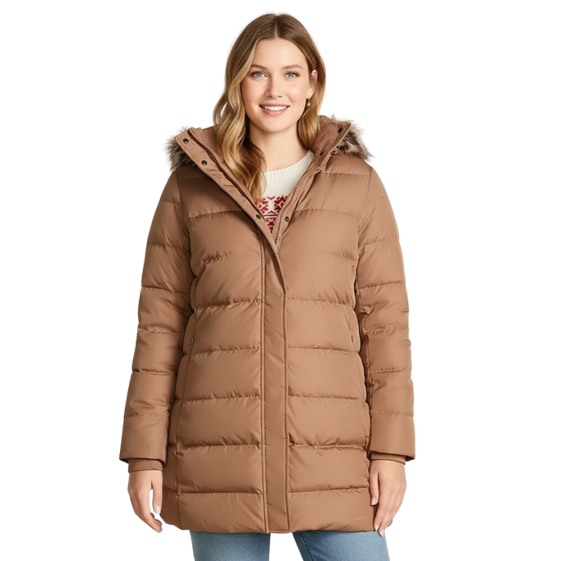 Long Down Hooded Winter Puffer Coat For Women