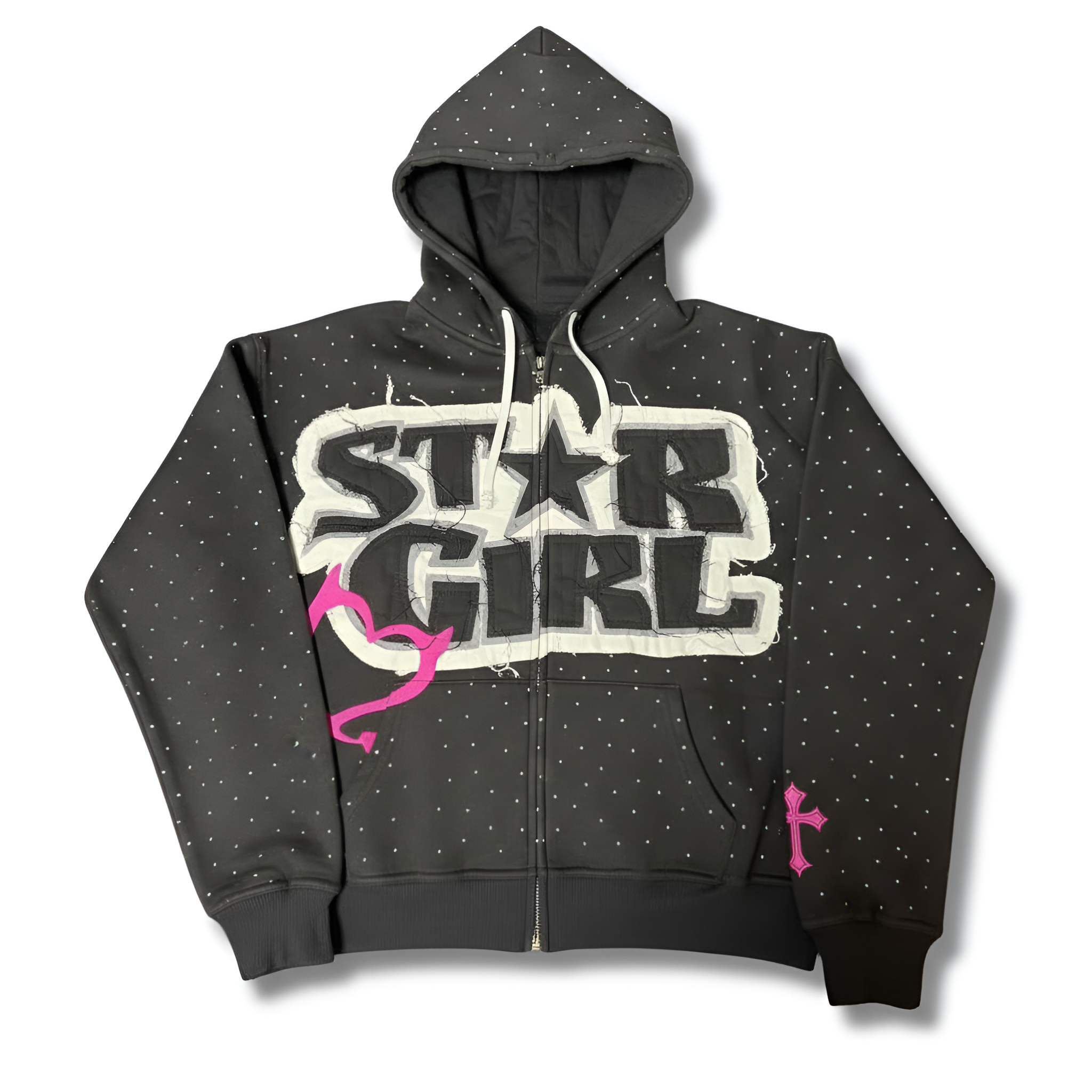 Cartoon Themed Graphic Zip Up Hoodie