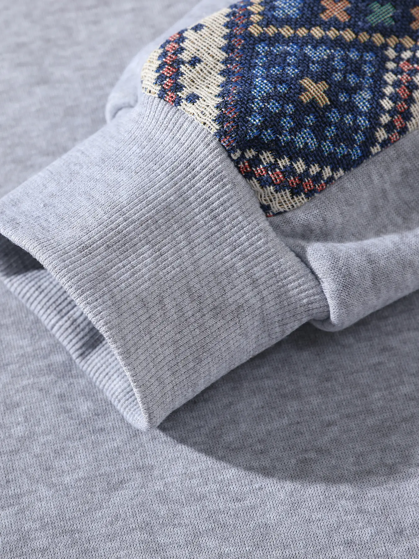 Men's Retro Ethnic Print Hoodie, Color Block Quarter Zip Knit Pullover Top, Fitted Long Sleeve Casual Streetwear, Tops, Knit Fabric, Easy Wear, Zip Up Hoodie, Everyday Tops, Tie Dye Casual Fashion Loose Casual Fit Outerwear
