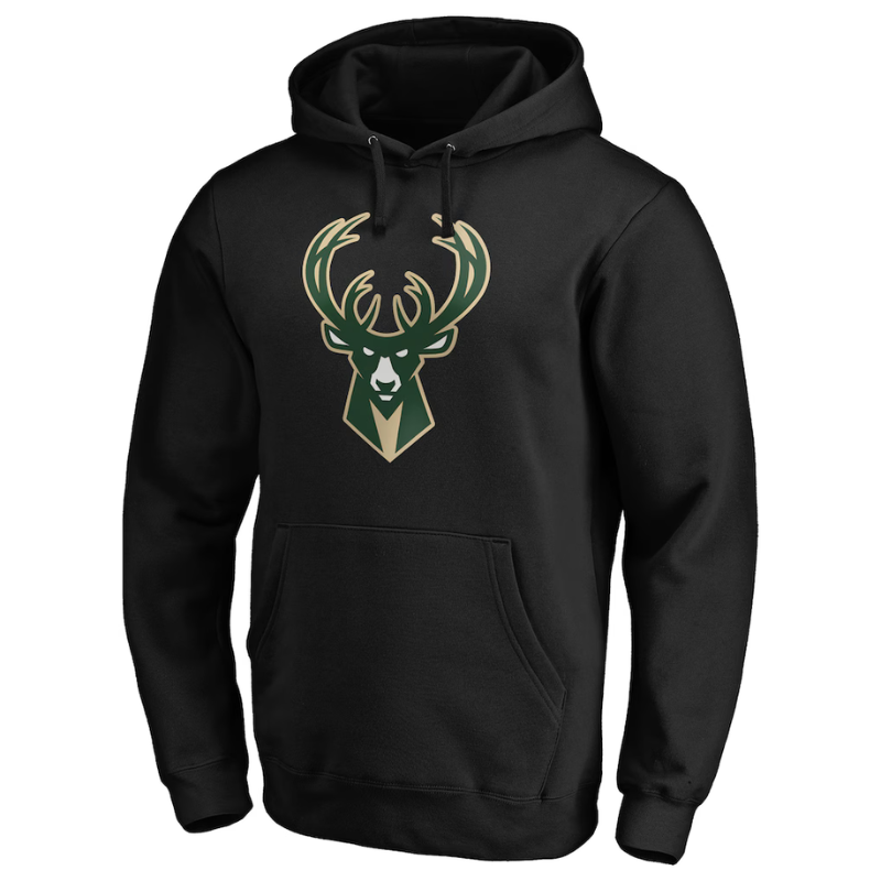 Men's Milwaukee Bucks Giannis Antetokounmpo Black Playmaker Name & Number Pullover Hoodie
