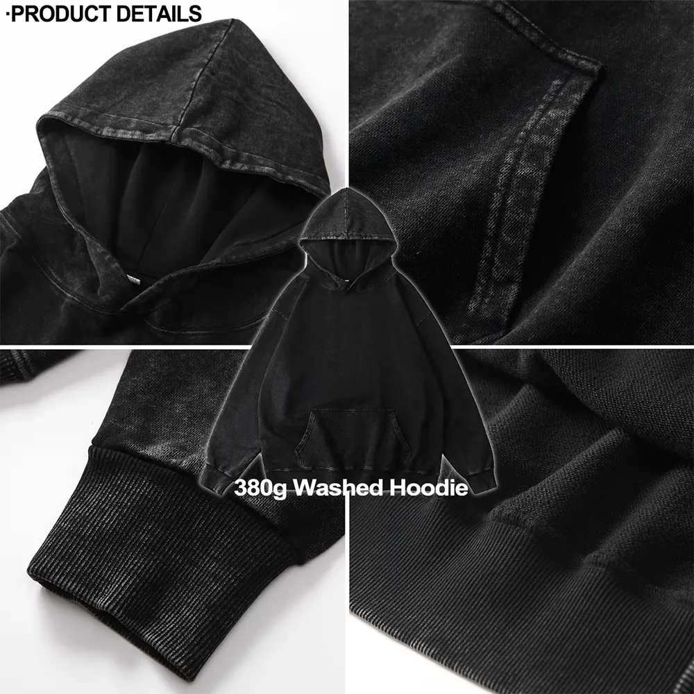 Breey Pink Car 380g Autumn VIntage Washed Hoodie Graphic Sweatshirt