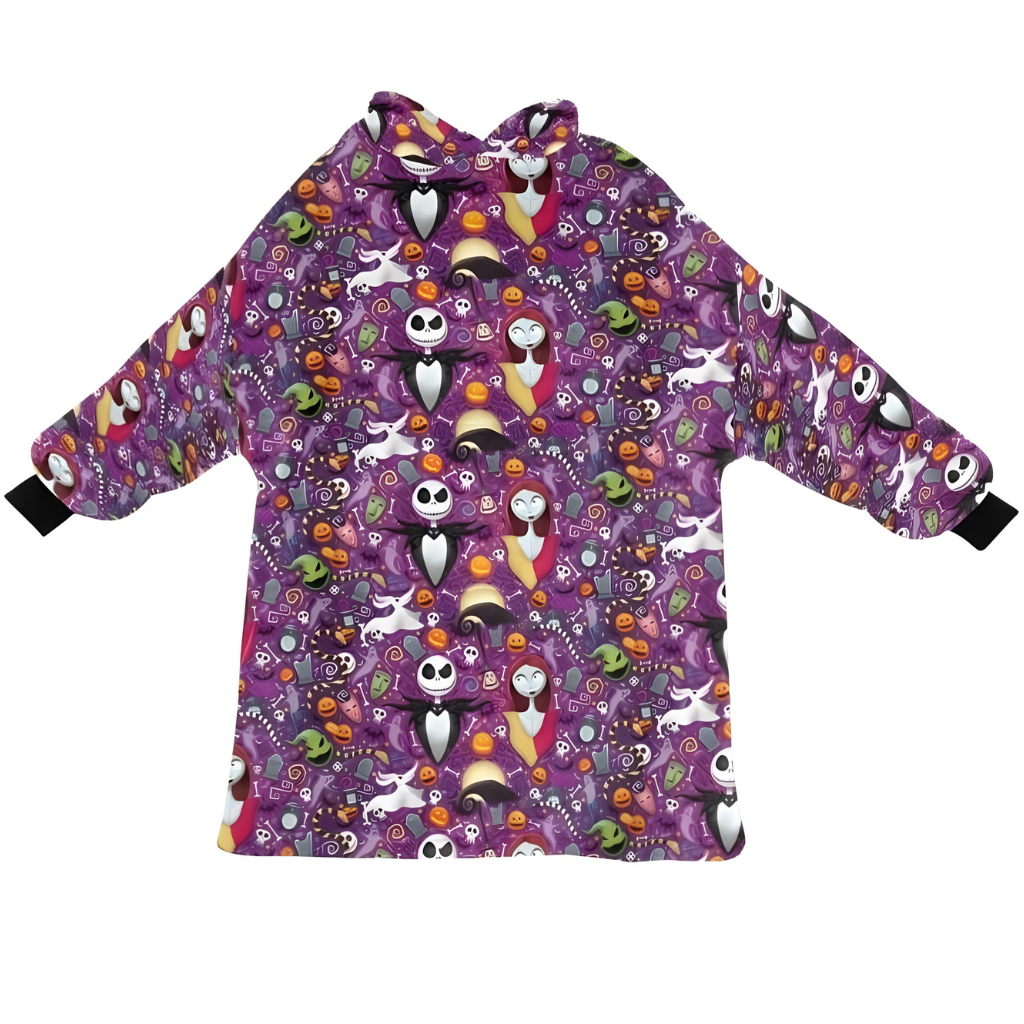 Cozy Oversized Hoodie Blanket With Character Print