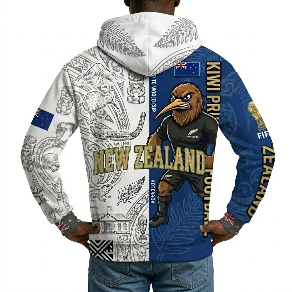 FIFA 2026 Zealand Football Themed All Over Printed Hoodie