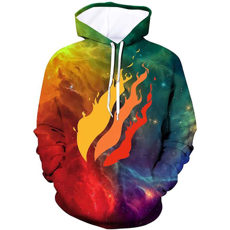 Fire Flame Graphic Hooded Sweatshirt-My 3D Hoodie