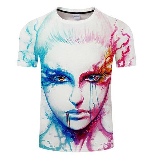 Colorful Face T-shirt-My 3D Hoodie