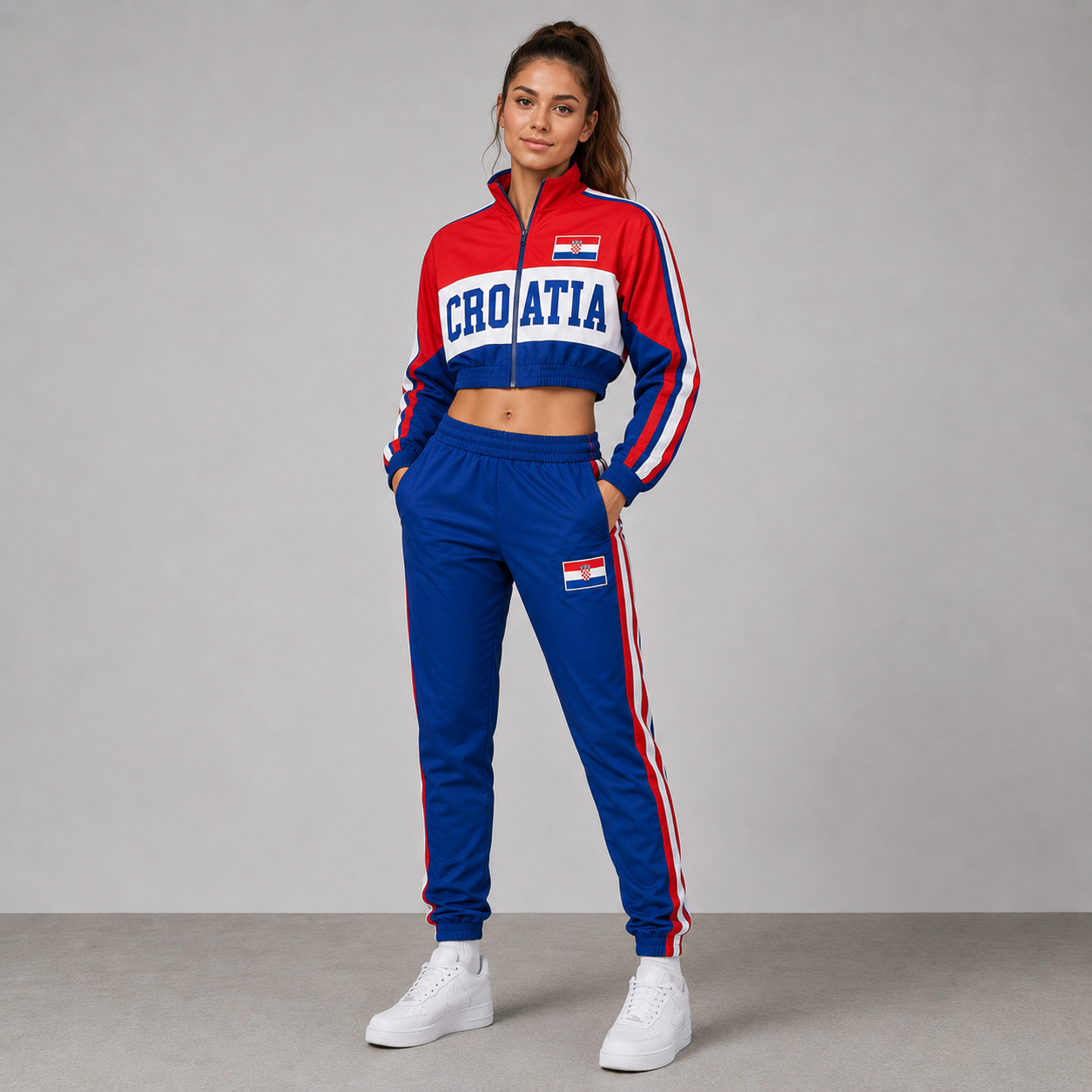 World Cup 2026 Themed Croatia Football Fan Sweatshirt And Jogger Set