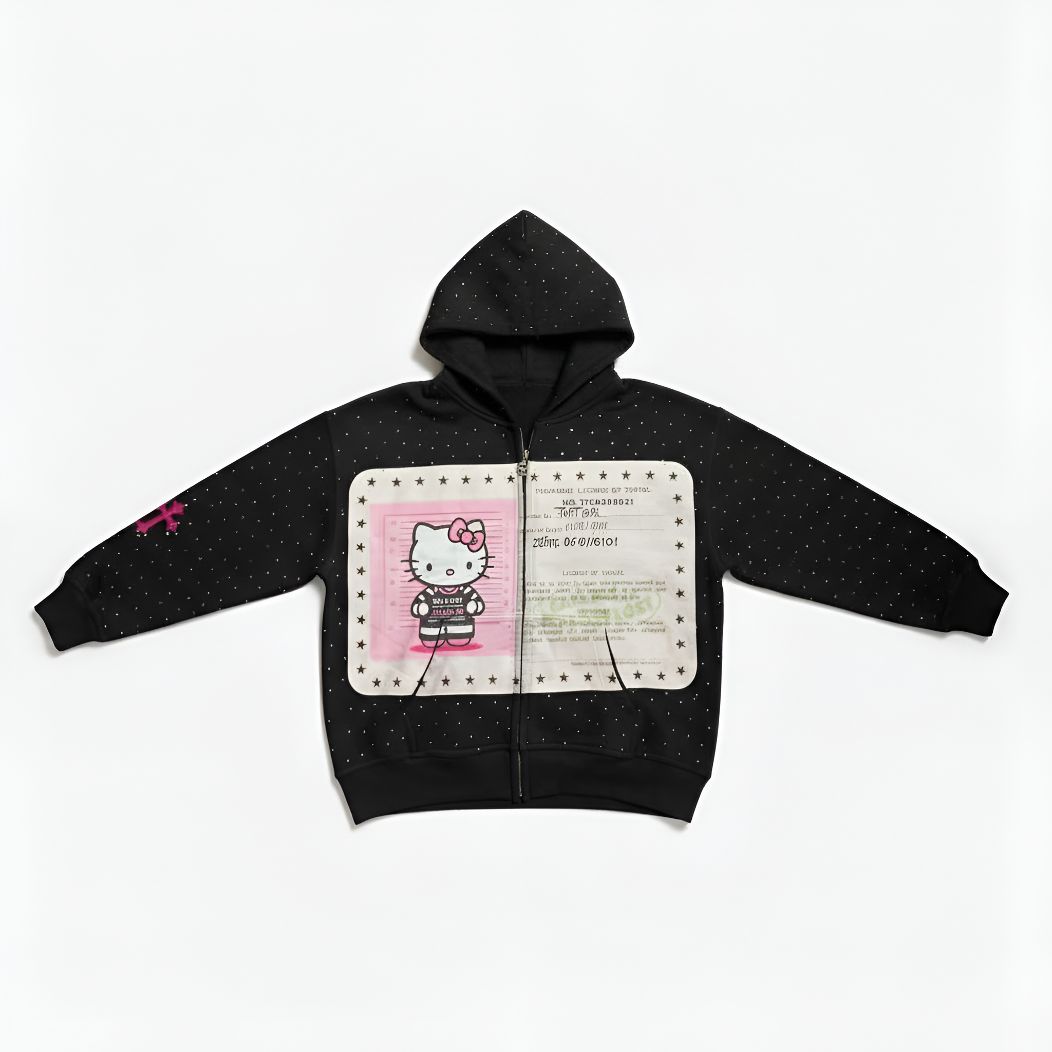 Cartoon Themed Graphic Zip Up Hoodie