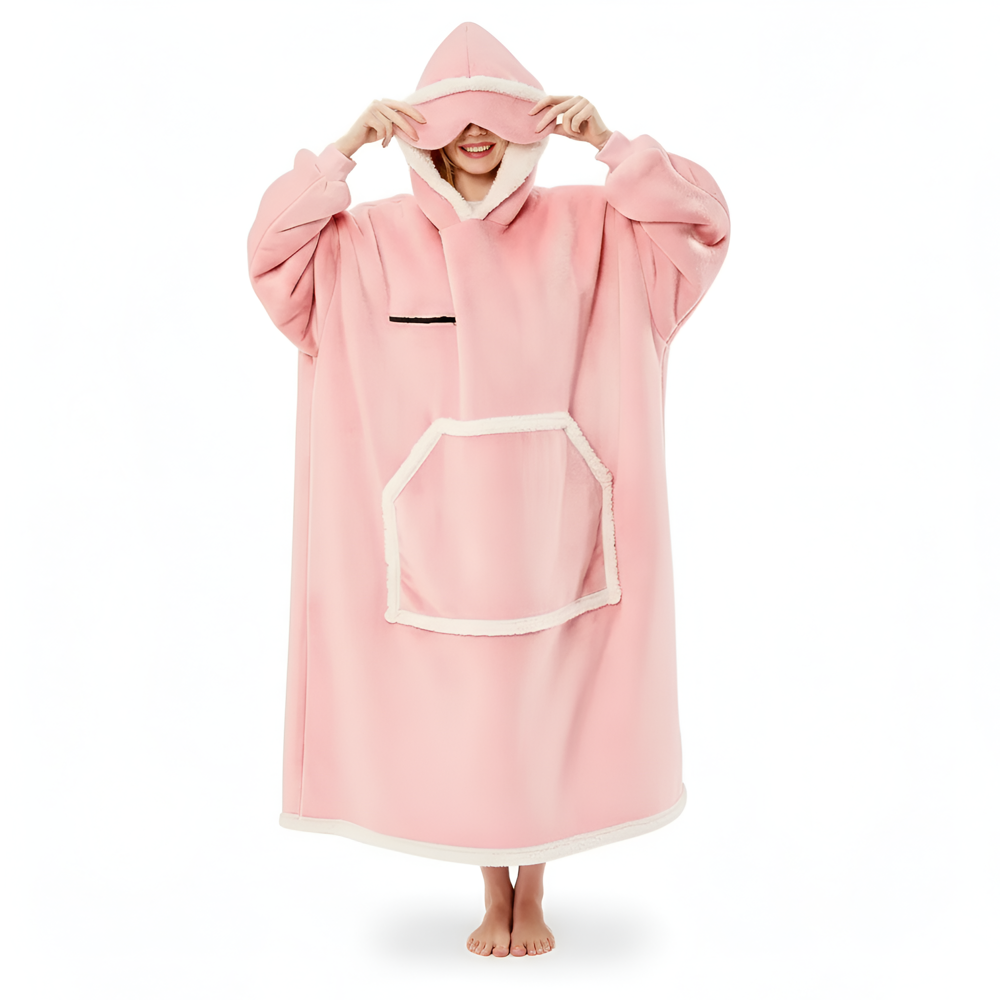 Cozy Oversized Sleep Blanket Hoodie With Built In Mask 
