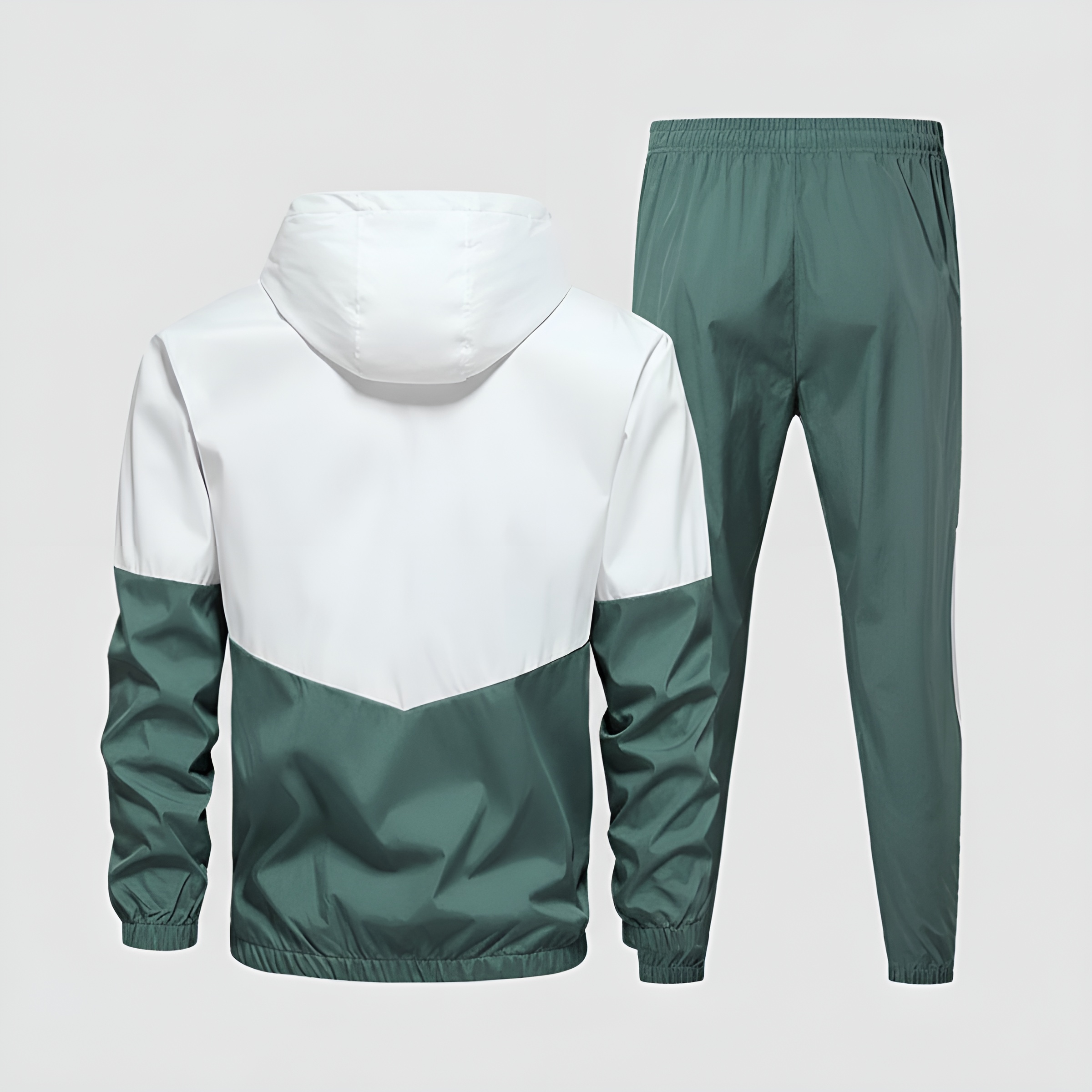 Long Sleeve Hooded Jacket & Joggers Set With Zip Up Details For Men