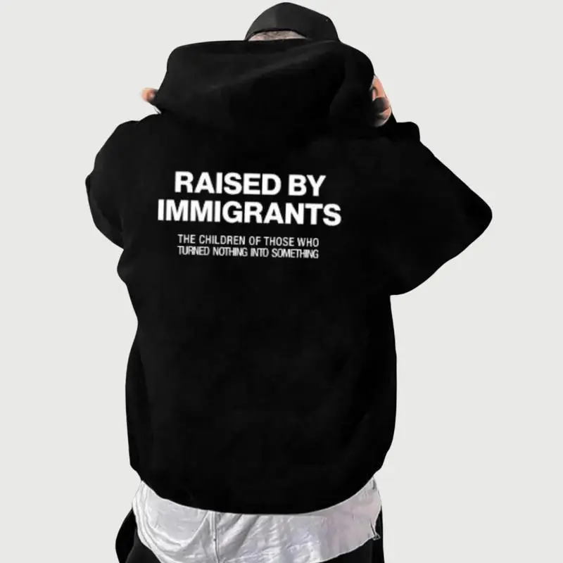 Raised By Immigrants Graphic Printed Hoodie For Women