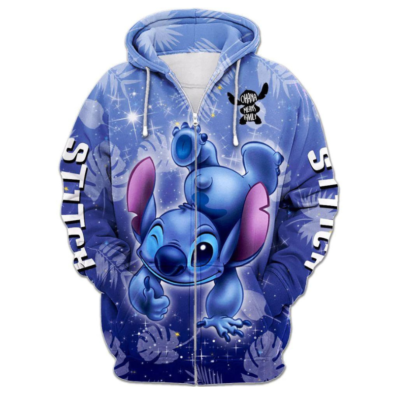 Crazy Stitch Zip Up Hoodie
