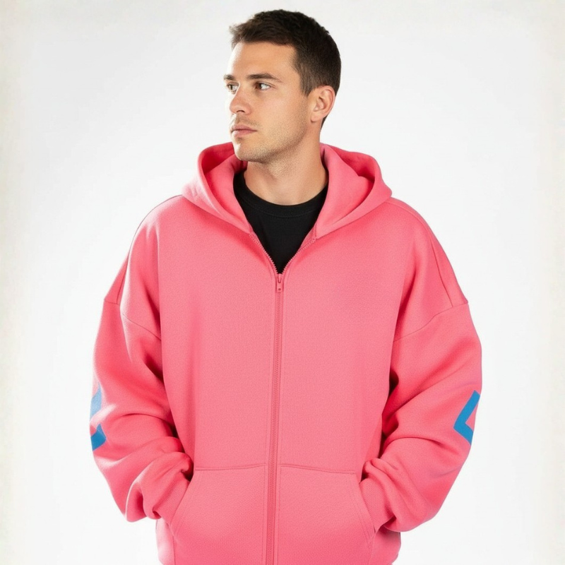Essential Oversized Zip Up Hoodie With Hood
