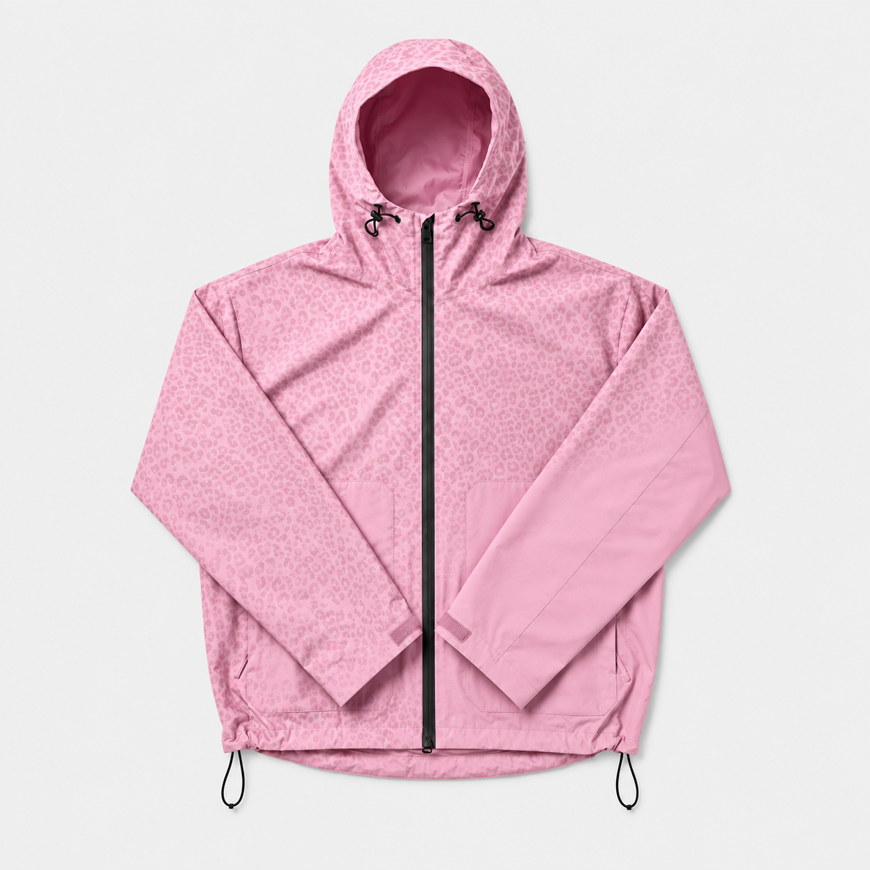 Water Reactive Cheetah Print Rain Jacket For Women