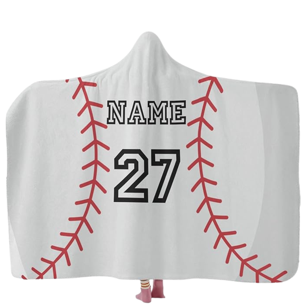 Custom Football Hooded Blanket With Name And Team Design For Sports Fans