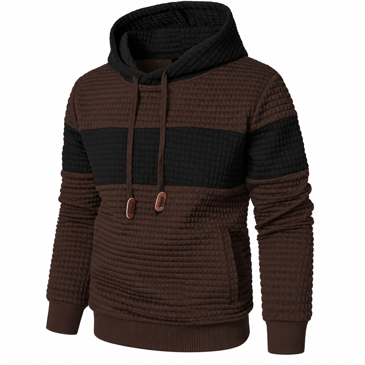 Long Sleeve Colorblock Hooded Sweatshirt For Men